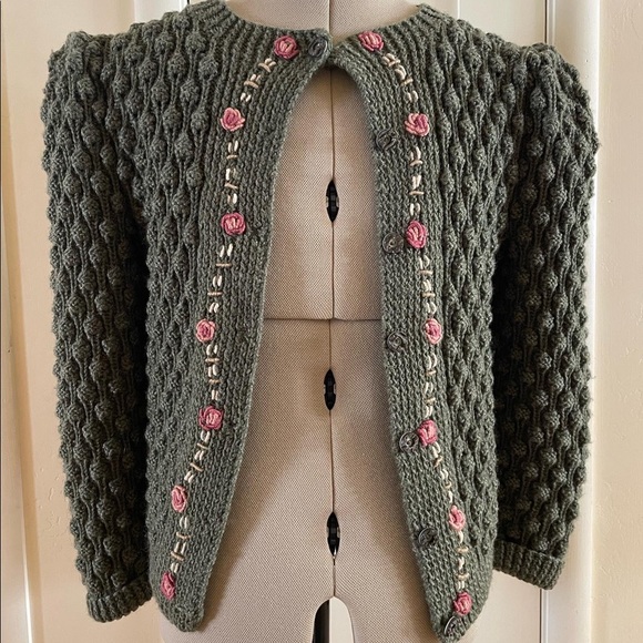 Sweaters - Vintage handmade Trachten Popcorn Sweater from Bavaria